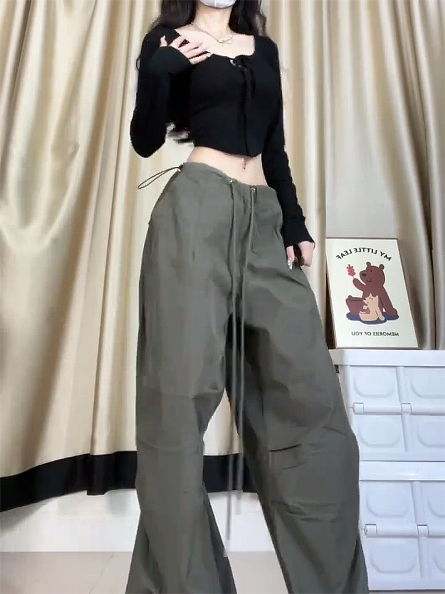 2025 Trendy American-Style Wide-Leg Cargo Pants for Women, Casual Retro Slim-Fit Street Dance & Jazz Sports Trousers 2025 Trendy American-Style Wide-Leg Cargo Pants for Women, Casual Retro Slim-Fit Street Dance & Jazz Sports Trousers