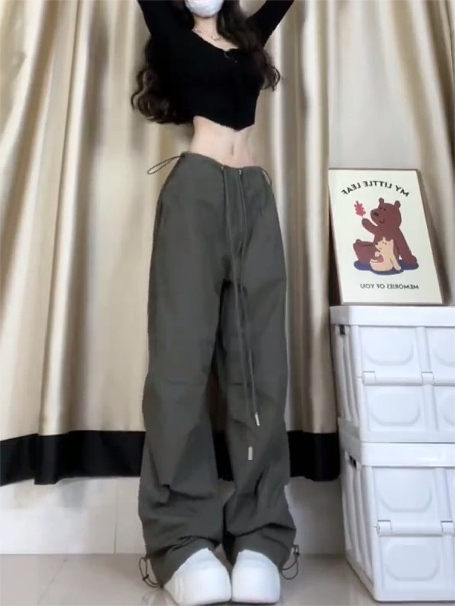 2025 Trendy American-Style Wide-Leg Cargo Pants for Women, Casual Retro Slim-Fit Street Dance & Jazz Sports Trousers 2025 Trendy American-Style Wide-Leg Cargo Pants for Women, Casual Retro Slim-Fit Street Dance & Jazz Sports Trousers