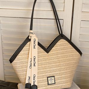 2025 Trendy Retro Hand-Woven Straw Tote Bag for Women - Large Capacity Versatile Shoulder Commuter Bag