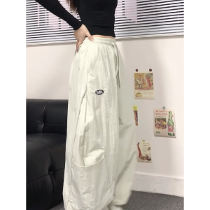 2025 Women's American Casual Cargo Pants, Loose Straight Wide-Leg Hip-Hop Style, Street Dance Fashion