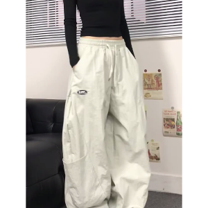 2025 Women's American Casual Cargo Pants, Loose Straight Wide-Leg Hip-Hop Style, Street Dance Fashion