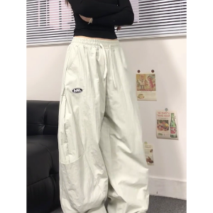 2025 Women's American Casual Cargo Pants, Loose Straight Wide-Leg Hip-Hop Style, Street Dance Fashion