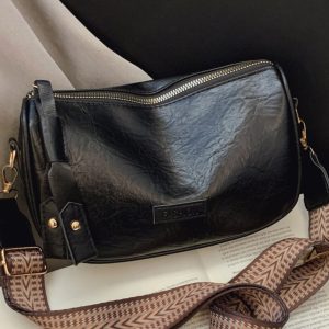 2025 Women's Boston Bag - High-End Baguette Shoulder Bag with Trendy Wide Strap - Chic Crossbody Small Pillow Bag