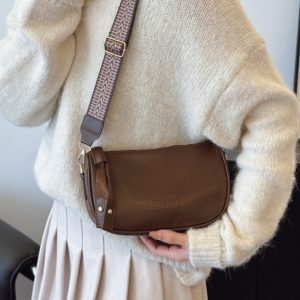 2025 Women's Boston Bag - High-End Baguette Shoulder Bag with Trendy Wide Strap - Chic Crossbody Small Pillow Bag