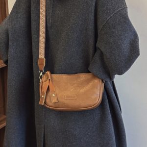 2025 Women's Boston Bag - High-End Baguette Shoulder Bag with Trendy Wide Strap - Chic Crossbody Small Pillow Bag