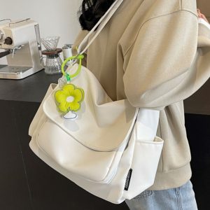 2025 Women's Canvas Single Shoulder Bag - Casual Korean Style Crossbody for College Commuting - Fresh Look