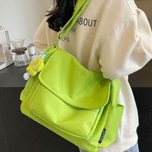 2025 Women's Canvas Single Shoulder Bag - Casual Korean Style Crossbody for College Commuting - Fresh Look
