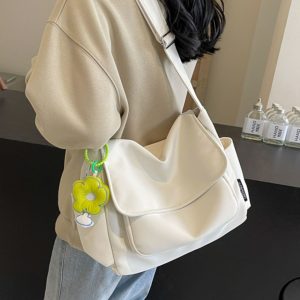 2025 Women's Canvas Single Shoulder Bag - Casual Korean Style Crossbody for College Commuting - Fresh Look