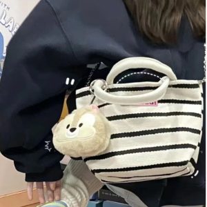 2025 Women's Canvas Tote Bag - Versatile College Commute Handheld Lunch Box & Crossbody Bag for Students