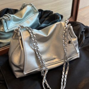 2025 Women's Casual Chain Tote Bag - Large Capacity Underarm Shoulder Crossbody Bag for Everyday Fashion