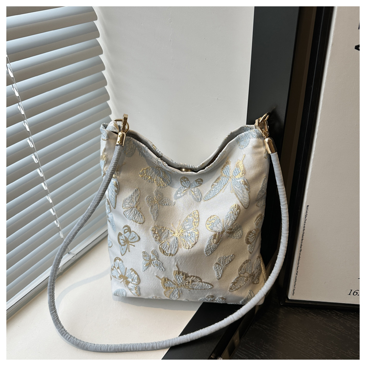 2025 Women's Chinese-Style Bucket Bag - Versatile Casual Shoulder Bag with Large Capacity for Commuting and Everyday Use
