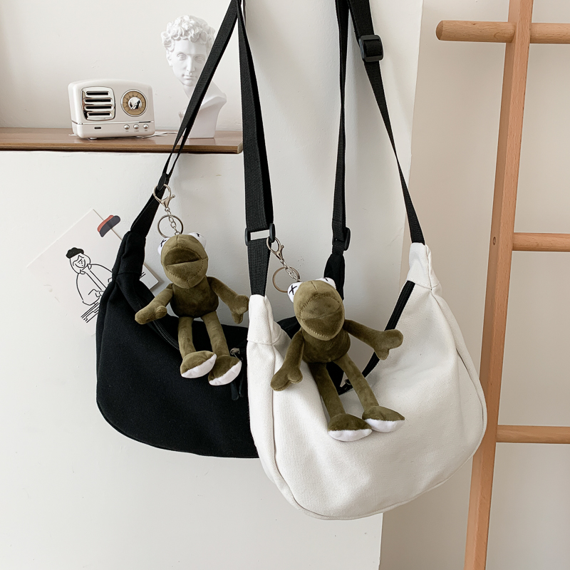 2025 Women's Large Capacity Canvas Shoulder Crossbody Bag - Solid Color Versatile Casual Style