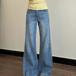 2025 Women's Plus Size Cowboy Flared Pants, High Waist Straight Loose Trousers for Curvy Girls, Trendy Western Style