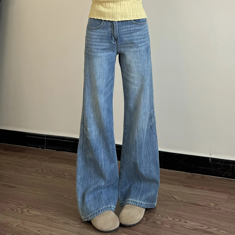 2025 Women's Plus Size Cowboy Flared Pants, High Waist Straight Loose Trousers for Curvy Girls, Trendy Western Style