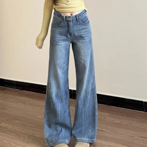 2025 Women's Plus Size Cowboy Flared Pants, High Waist Straight Loose Trousers for Curvy Girls, Trendy Western Style