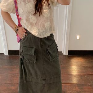 3D Floral Lace T-Shirt for Women, Short Sleeve, Summer 2025 Unique Design, Y2K Inspired Top