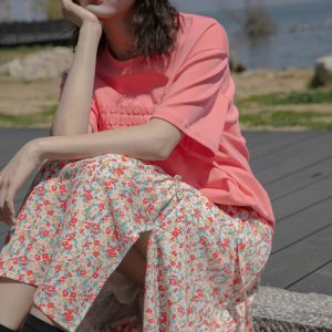 3D Letter Short Sleeve T-Shirt for Women - Loose Fit Summer Top - Trendy 2025 Style