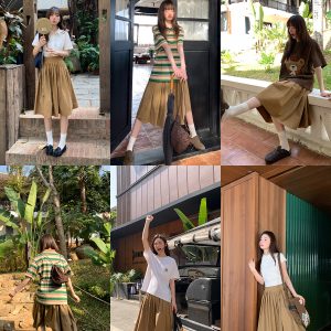 3D Pleated A-Line Half Skirt for Women - High-Waisted Slim Design for Summer 2025, Unique Pleated Style, Trendy Fashion Staple