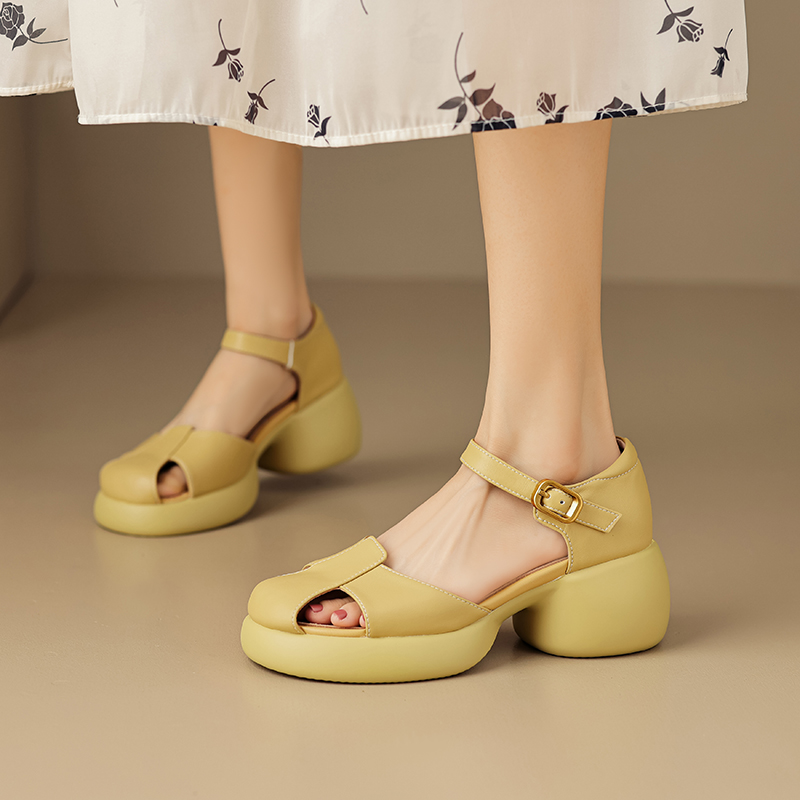 6.5 cm Italian-Style Soft Sole Genuine Sheepskin Leather Outdoor Shoes - Comfortable Fashionable Footwear for Everyday Wear