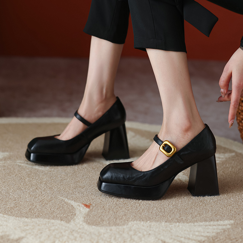 9 cm Italian-Style Soft-Soled Flats in First-Layer Cowhide - Comfortable Shallow Mouth Design for Everyday Wear