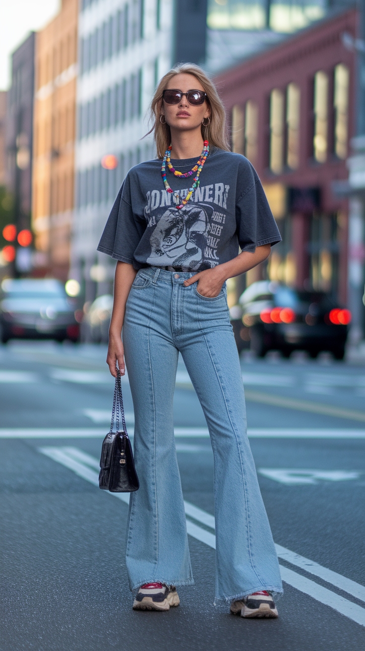 90s Fashion Flared Jeans: Reviving a Timeless Style outfit idea