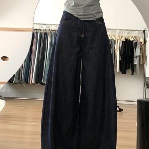 A-Line Wide-Leg Denim Pants for Women, Loose Fit, Casual Style, Flattering for Pear-Shaped Figures, 2025 Trendy Fashion
