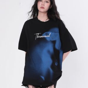 Abstract Butterfly Graphic Short Sleeve T-Shirt for Women - Trendy Hip-Hop Loose Fit Tee Inspired by Nature and Niche Designs