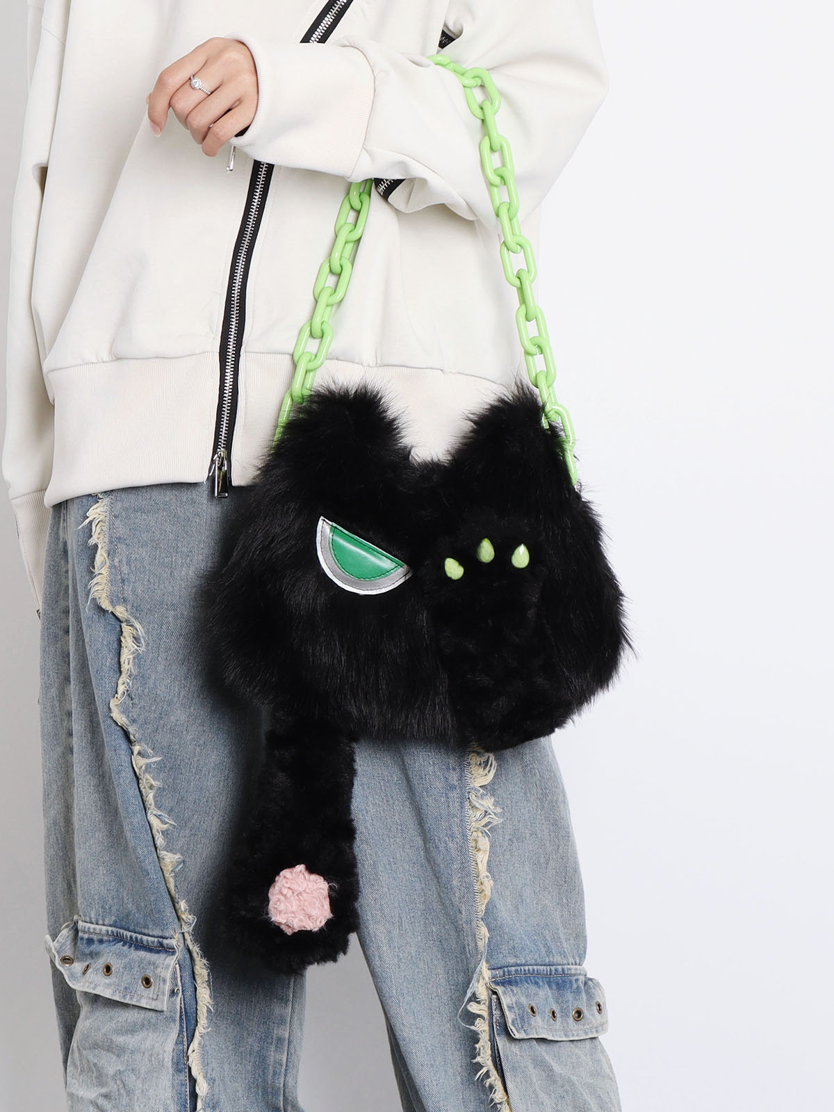 Adorable Plush Little Black Cat Crossbody Bag - Soft Autumn Collection, Cute Student Shoulder Bag for Niche Style Lovers Adorable Plush Little Black Cat Crossbody Bag - Soft Autumn Collection, Cute Student Shoulder Bag for Niche Style Lovers