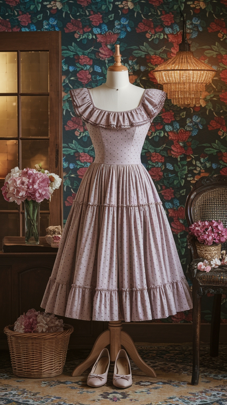 Styling Aesthetic Dresses: Retro Vintage Trends outfit idea