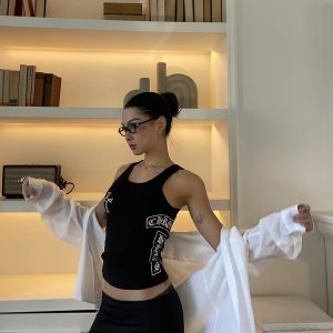 Airy White Shirt and Black Mini Low-Waist Skirt Set - Stylish Girl Outfit, Y2K Fashion, Trendy Summer Look