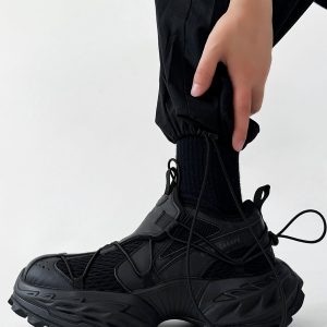 All-Black 18XL Dad Shoes for Men - Trendy Functional Outdoor Hiking Mountaineering Sneakers for Couples