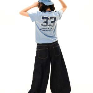 American College Style Printed Short-Sleeve T-Shirt for Women - Summer Slim-Fit Three-Stripe Sports Top