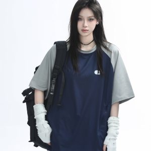 American Quick-Dry Oversized Women's Sports T-Shirt, Loose-Fitting Raglan Half-Sleeve for Summer, Casual Outdoor Style