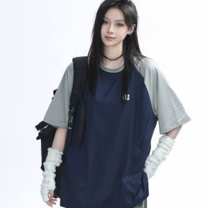 American Quick-Dry Oversized Women's Sports T-Shirt, Loose-Fitting Raglan Half-Sleeve for Summer, Casual Outdoor Style