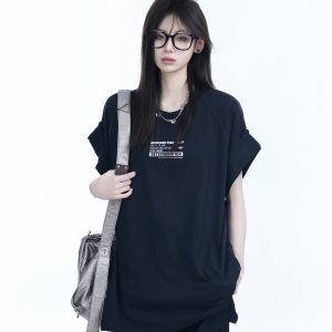 American Retro Black Sleeveless T-Shirt for Women - Summer Sports Style, Loose Fit Unisex Tee with Fun Mountain Quote