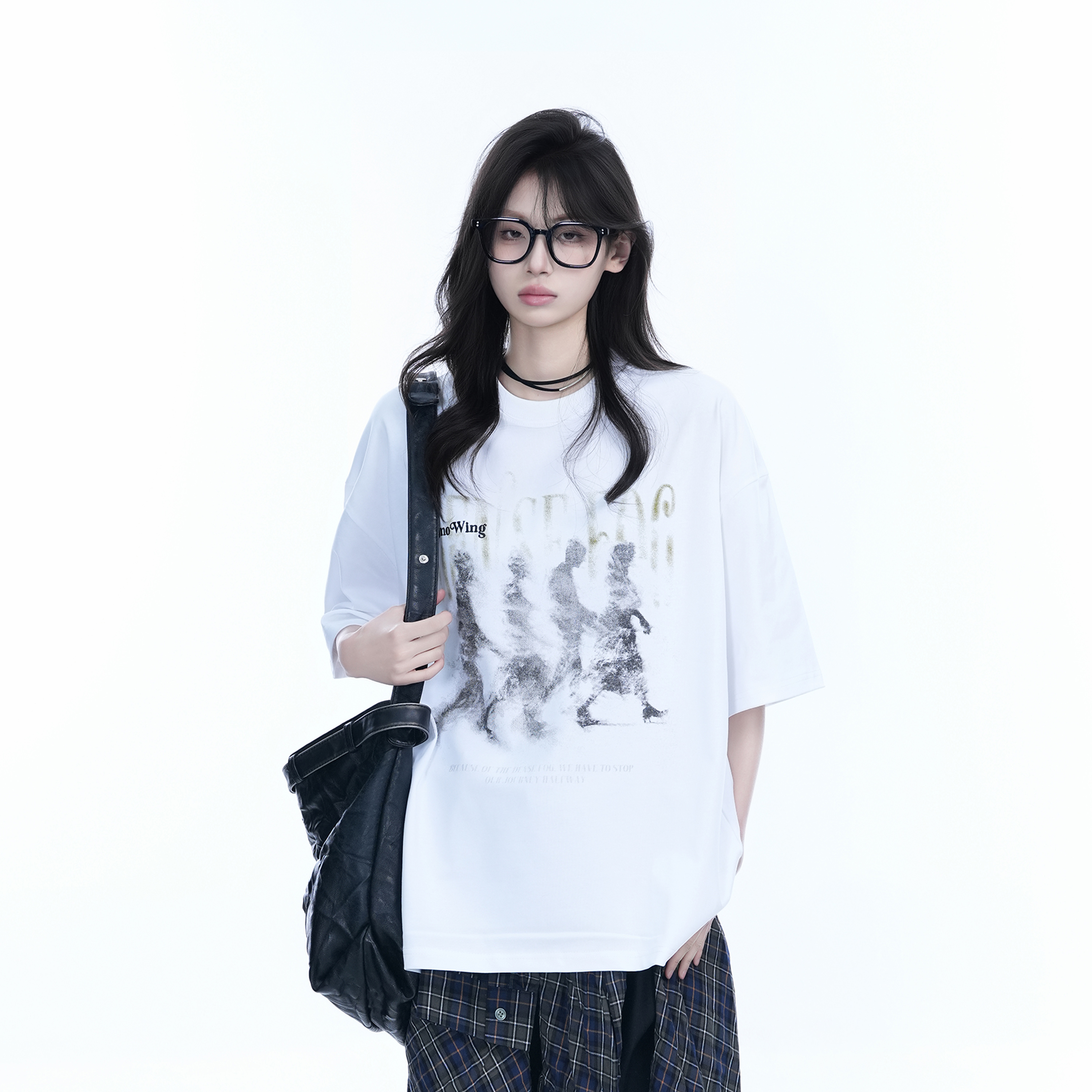 American Retro Character Black Short-Sleeve T-Shirt for Women - Summer Heavy Loose Round Neck Trendy Tee American Retro Character Black Short-Sleeve T-Shirt for Women - Summer Heavy Loose Round Neck Trendy Tee