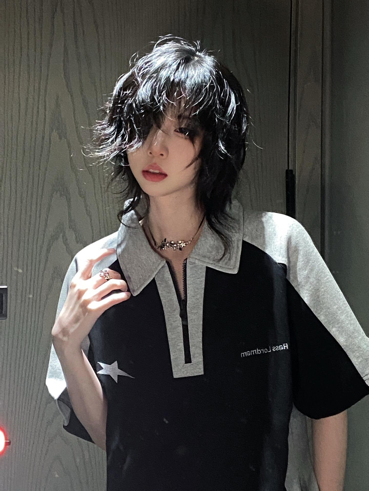 American Retro Color-Blocking Heavyweight Polo T-Shirt for Women - Short Sleeve Summer College Style Top American Retro Color-Blocking Heavyweight Polo T-Shirt for Women - Short Sleeve Summer College Style Top