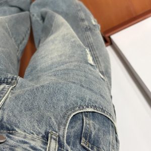 American Retro Curved Blade Wide-Leg Jeans for Men & Women, Loose Deconstructed Design, Washed Distressed Floor-Length Pants