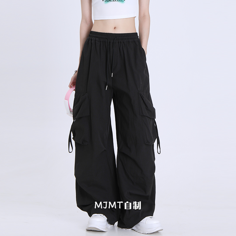 American Retro Dance Cargo Pants for Women - Summer Loose Casual Jazz Wide-Leg Pants in Draped Style American Retro Dance Cargo Pants for Women - Summer Loose Casual Jazz Wide-Leg Pants in Draped Style