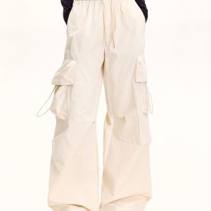American Retro Dance Cargo Pants for Women - Summer Loose Casual Jazz Wide-Leg Pants in Draped Style
