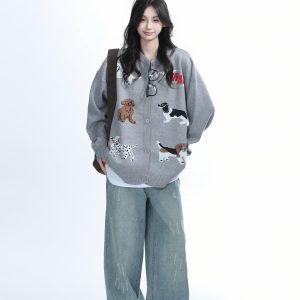 American Retro Distressed Ripped Denim Pants for Women - Washed Loose Slim Wide-Leg Trousers, Trendy Y2K Hot Girl Style