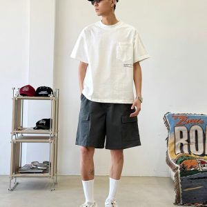 American Retro Distressed Work Shorts for Men and Women - Summer High Street Loose Casual Straight-Leg Five-Point Shorts