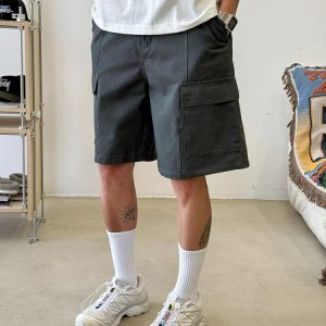 American Retro Distressed Work Shorts for Men and Women - Summer High Street Loose Casual Straight-Leg Five-Point Shorts