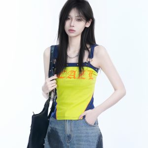 American Retro Hooded Tank Top for Women - Unique Fit, Slimming Design, Trendy Casual Style, Perfect for Summer Outings