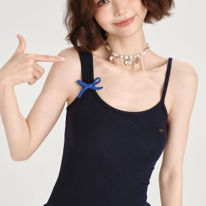 American Retro Lace Hem Camisole for Women - Summer Slim-Fit Top, Versatile Y2K Style