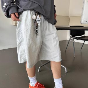 American Retro Lightweight Quick-Dry Casual Shorts for Men and Women - Loose Straight Breathable 5-Point Summer Sports Pants