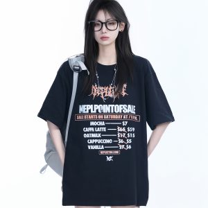 American Retro Loose Fit Round Neck Short Sleeve T-Shirt for Women – Trendy Mountain-Inspired Design