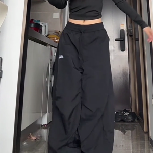 American Retro Pleated Wide-Leg Work Pants for Women - Casual Loose Drape Summer Style