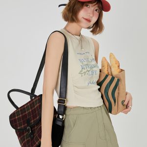 American Retro Printed Camisole for Women - Summer Spicy Short Top with Girly Vibe - Y2K Style