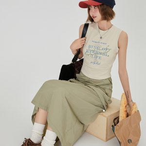 American Retro Printed Camisole for Women - Summer Spicy Short Top with Girly Vibe - Y2K Style